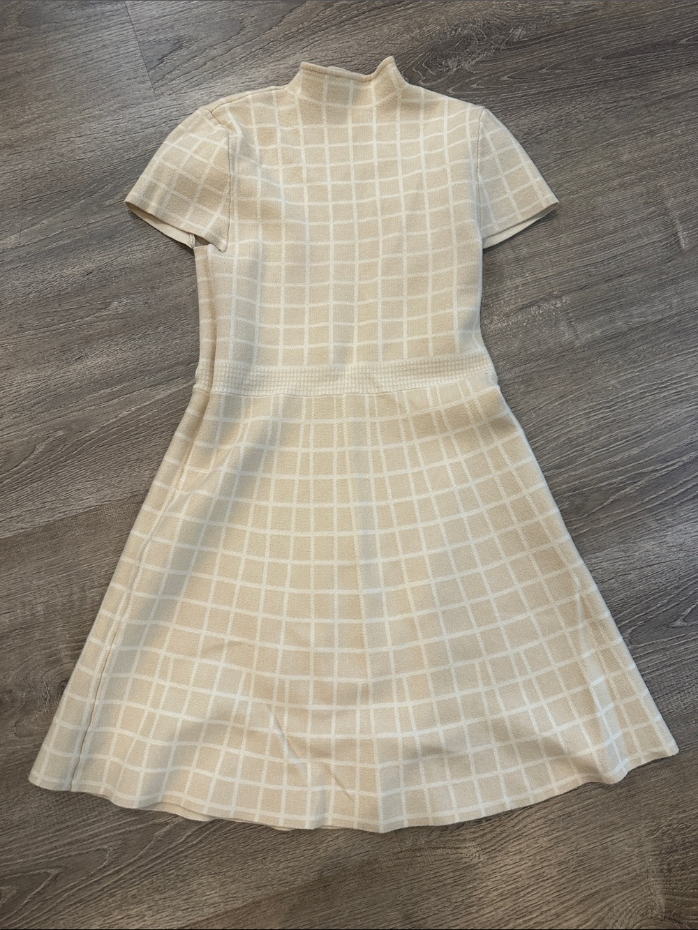 Tahari cream Knit A-Line Dress